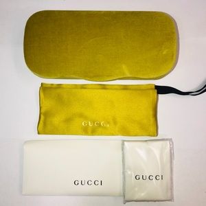 LAST ONE! Gucci LARGE Yellow Velvet Sunglass Case